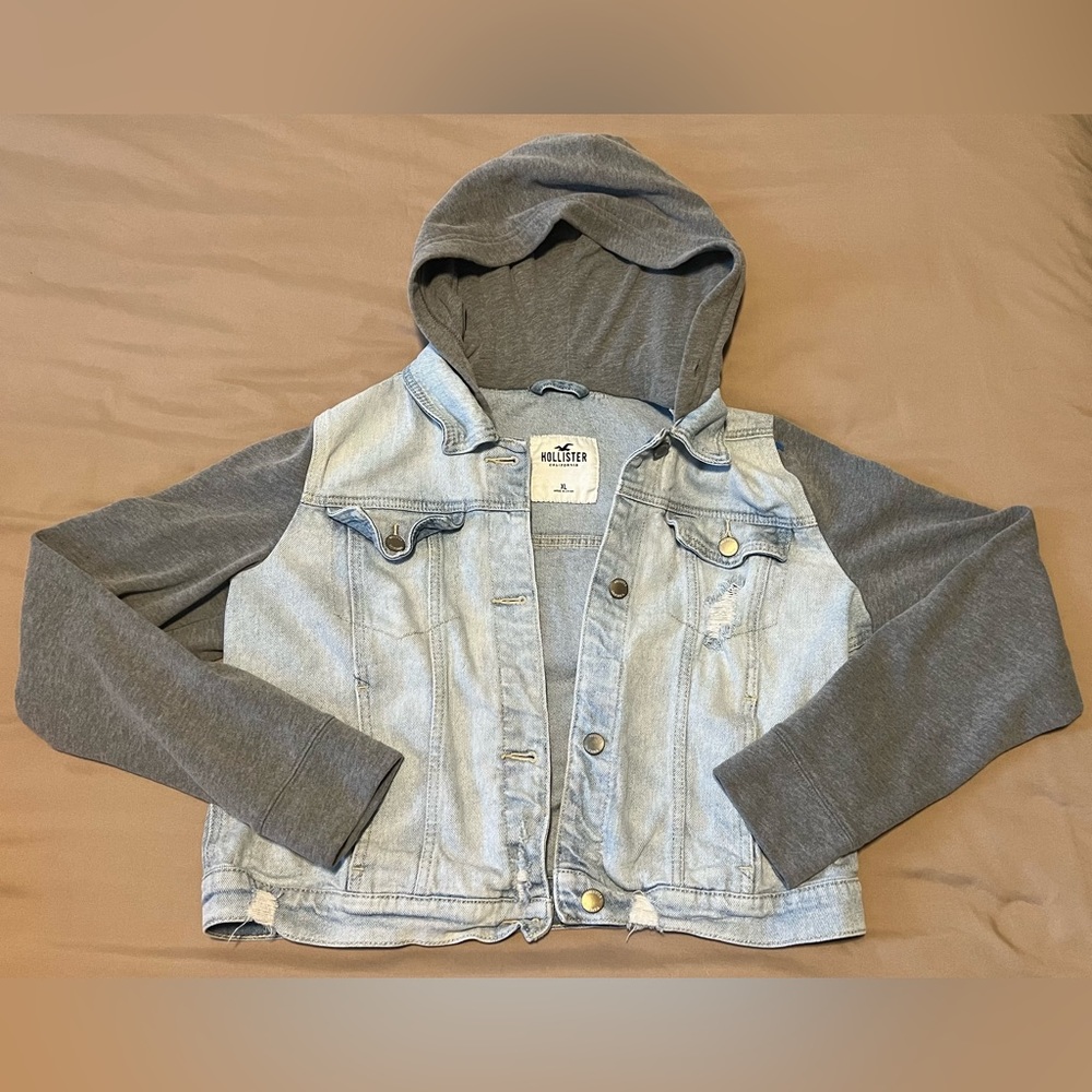 Hollister Kids Hooded Denim Jacket